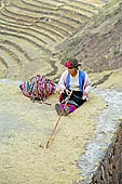 Traditional Quechua loom in the Urubamba valley